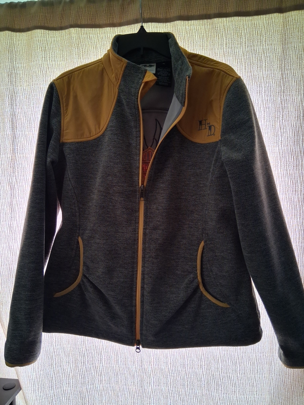 Harley Davidson Gray and Yellow Zip Up Jacket Size XL